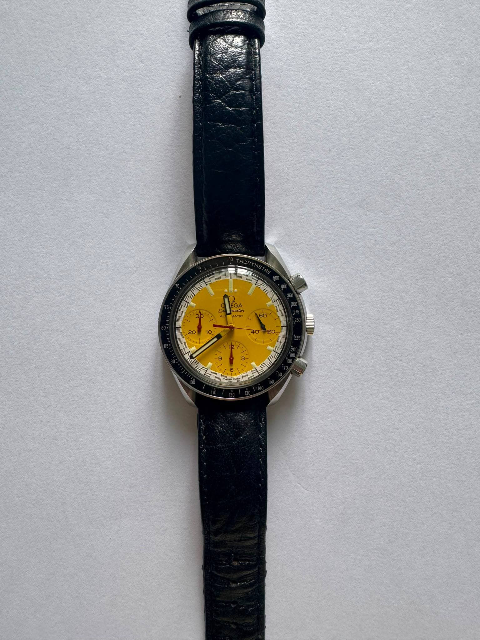 Omega Speedmaster Automatic (yellow "Racing" - style dial) — photo 1